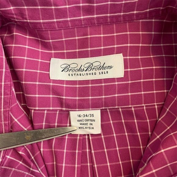 Brooks Brothers Men's Windowpane Button Down Shirt - Picture 6 of 7